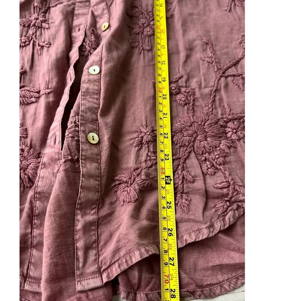 NWT Anthropology by Kyla Seo Jo Buttons Up Cotton Embroidered Shirt Size Small - Picture 12 of 12